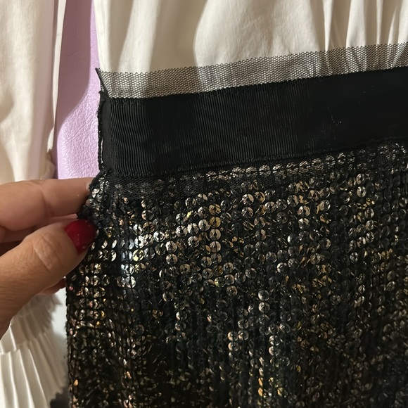 Bcbg MazAxria black and white pleated cuffs long sleeves dress Size 4 - Picture 13 of 17